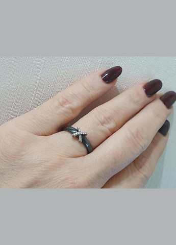 Серебряное кольцо с керамикой и фианитами. С1164ч Aurora (315922362)