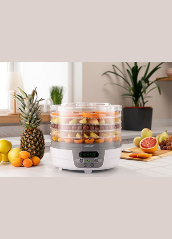 Сушка для продуктов FDB5321T - 250Вт/5 поддонов выс. 3см/диаметр 32см/рег. темп./таймер/ белая Ardesto (314780557)