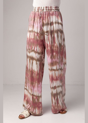 Літні прямі штани на гумці з абстрактним принтом Lurex (292981061)