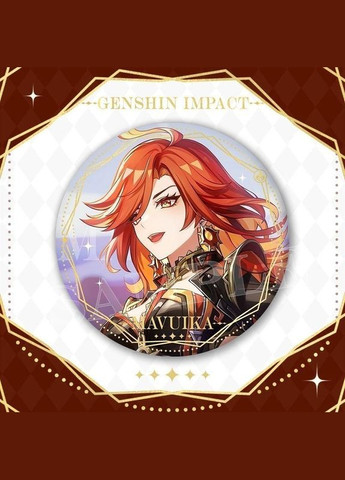 Набір з 4 значків Genshin Impact великого розміру 75 мм (4 шт) Furina, Mavuika, Hutao, Yaemiko No Brand (329882477)