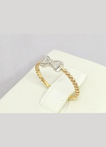 Золоте кільце Бантик з фіанітами. 700270 Харківська ювелірна фабрика (332174229)