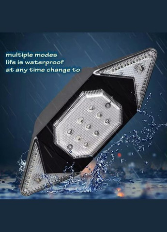 Велофонар LY-6700 із зазначенням поворотів (red+yellow+blue), ЗУ microUSB, Li-Ion акум., пульт керування No Brand (323486494)