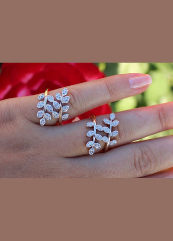 Кільце з родієм подвійна гілка р 19 золотисте Xuping Jewelry (317405082)