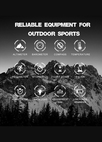Військовий тактичний годинник APACHE-46 з барометром, альтиметром, компасом, термометром для спорту North Edge (325454999)