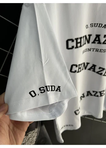 Біла чоловіча футболка оверсайз біла chinazes 2.0 Україна