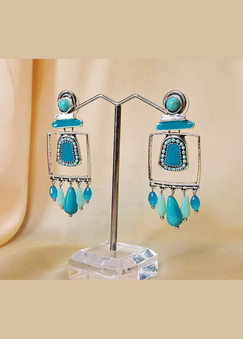 Сережки женские удлиненные Цветные No Brand (331621027)