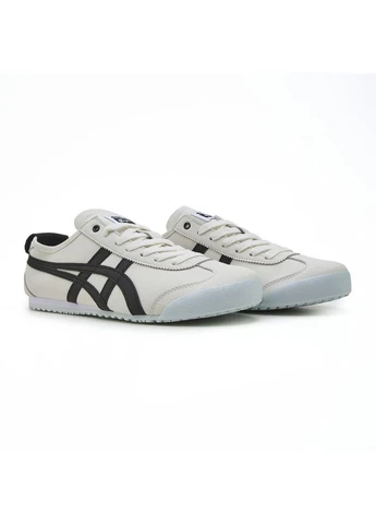 Комбіновані кросівки onitsuka tiger mexico 66 white black демісезон Asics 13288