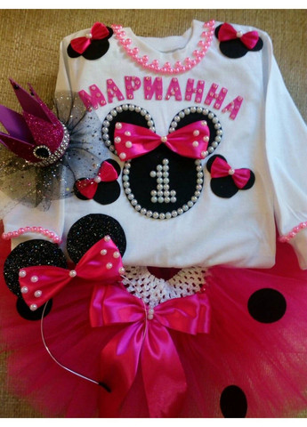 Білий нарядні костюми на дівчинку - реглан, спідничка, обруч спідничний No Brand