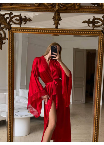 Халат жіночий з мереживом довгий No Brand (363840064)