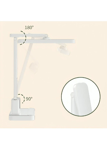 Настольная LED лампа с часами регулировкой угла наклона подставкой под канцелярию 3200 мАч 44х12х18 см (480398-Prob) Unbranded (335003938)