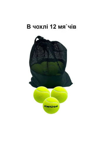 Набір м'ячів для великого тенісу SWDN Tennis Ball NE-TT-12 в чохлі 12 штук Newt (367986629)