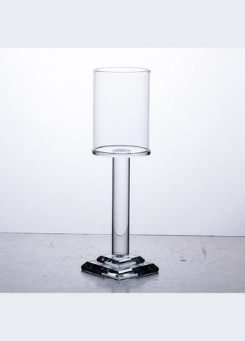 Подсвечник декоративный Cylinder стеклянный на квадратной основе 23 см Yiwu (328603967)
