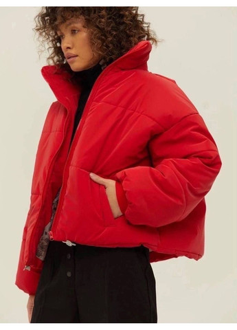 Красная зимняя куртка женская пиле-водо отталкивающая Style Point