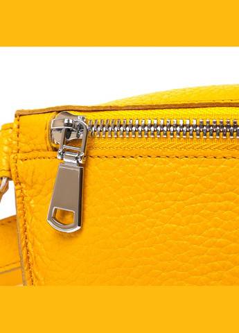 Шкіряна яскрава жіноча бананка 16377 Жовтий Shvigel (298571565)