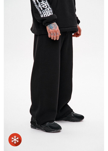 Чоловічі широкі спортивні штани з вишивкою, чорні ТУР (372519859)
