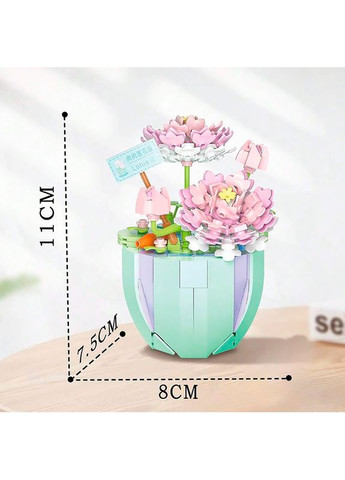 3D конструктор набір будівельних блоків 2084 квітковий конструктор Лотос 312 деталей YZ (362456010)