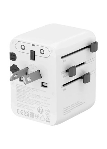 Зарядний пристрій (CNS-TA70W1006W) Canyon OnTour 70 3xUSB-C + 2xUSB-A EU/UK/US/AUS 70W White (369881085)