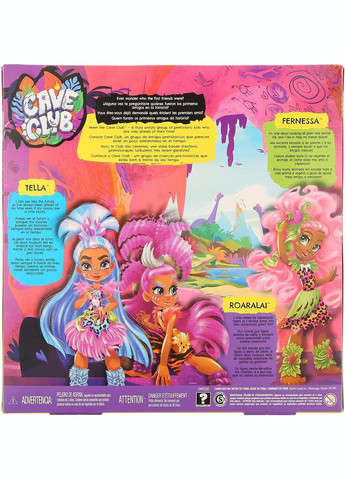 Набір із 3 ляльок Tella Roaralai Fernessa Печерний Клуб (GWG58) Cave Club (342752813)