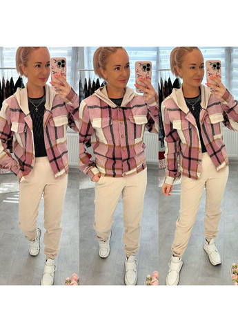 Костюм жіночий мікровельвет та сорочковий теплий кашемір,штани та сорочка з капюшоном у клітинку Україна (361373500)