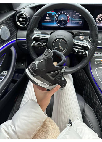 КРОССОВКИ ЖЕНСКИЕ NIKE AIR JORDAN 4 RETRO SE BLACK CANVAS НАЙК АИР ДЖОРДАН No Brand чёрные демисезоны (367168191)