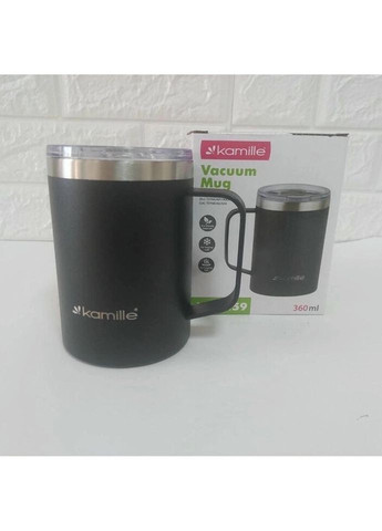 Термокружка KM-2159 360 мл чорна Kamille (335882992)