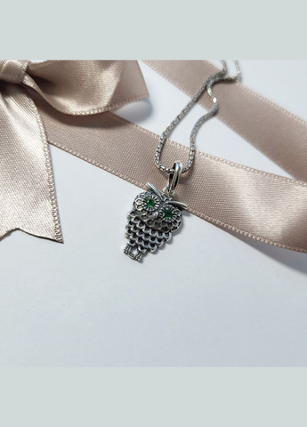 Серебряная подвеска подвес Филин с Зелеными глазками черненное серебро 925 пробы 89056з 1.62г No Brand (306741403)