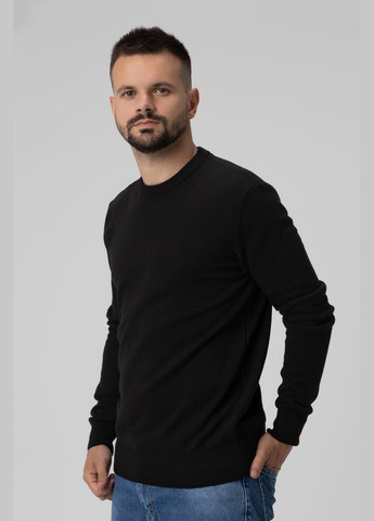 Черный джемпер однотонный мужской 6973 Figo