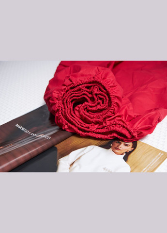 Простирадло на резинці Бязь Gold Люкс 160х190х20 см (MS-850000093) Moon&Star Cherry Red (295439057)