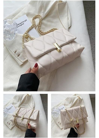 Женская сумка молочного цвета объемной текстурой и регулируемым ремнем LR 2516 WH No Brand (355371837)