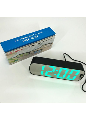 Часы настольные 895Y-4 USB с зеленым циферблатом, Настольные электронные часы с большими цифрами VST (365813293)