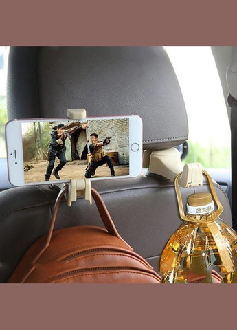 Кріплення 2 в 1 для телефону та вішалка 2 в 1 в авто на підголівник Чорне (VB050547) GT (317297150)