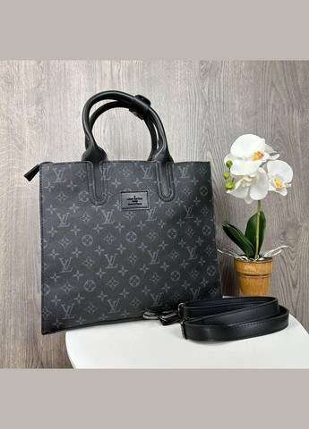 Большая женская сумка через плечо, городская сумка, экокожа, мягкая, черная (sku_1095Т) No Brand (330576263)