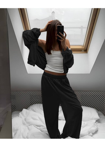 Жіночий велюровий костюм: оверсайз кофта + штани-палаццо MonCher (354225417)