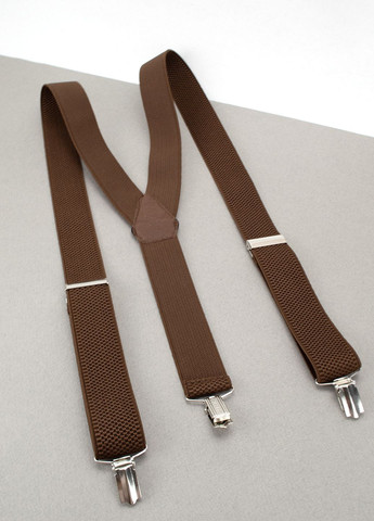 Подтяжки мужские резинка 35Y светло-коричневые регулируемые на зажимах Puos (311282223)