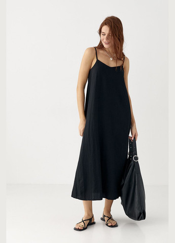 Розкльошений жіночий сарафан на бретелях - чорний колір Lurex (335077341)