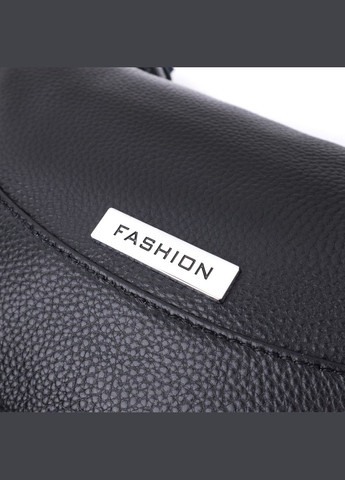 Шкіряна сумка жіноча через плече з незвичайним бігунком брелоком 22615 Чорна Vintage (329195584)