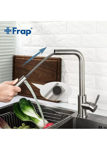 Змішувач для кухні з висувним виливом F60899, сатин Frap (371644816)