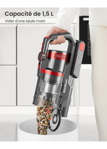 Вертикальний пилосос HOMPANY SmartVac 13 червоний бездротовий для дому No Brand (317405792)
