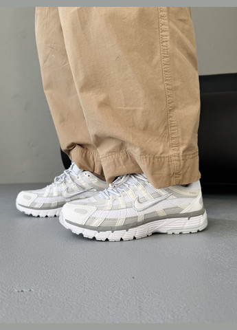 Білі Осінні кросівки чоловічі і жіночі nike p-6000 white grey | найк р-6000 білі No Brand