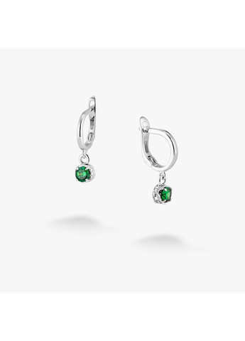 Сережки срібні з підвісками Цефеїда Emerald 925 Zirkon Skifska Etnika (364202595)