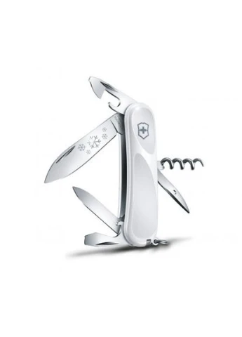 Ніж EvoGrip 10 White Christmas 2.3803.C77, складний, нержавіюча сталь, 85 мм, білий, туристичний, швейцарський Victorinox (395600354)