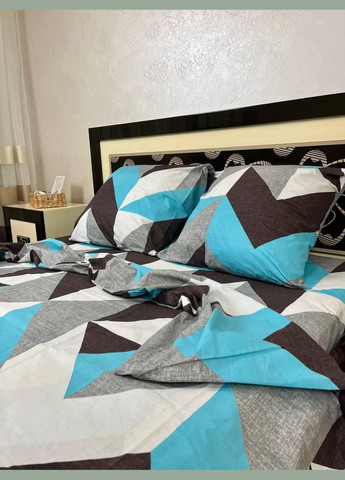 Постільна білизна бавовняна Візерунки Півтораспальна 150 x 220 Бязь Сірий 50 х 70 No Brand (280911541)