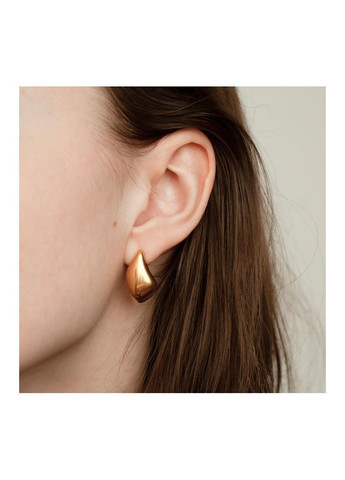 Набор золотистых сережек в виде капли базовые пусеты минимализм стиль нежные кэжуал эстетика современные серьги-капельки легкие No Brand (336186551)