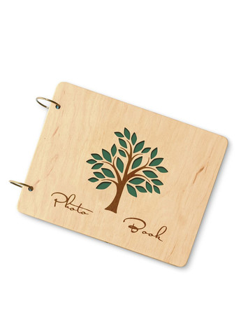 Крафтбук "Дерево з листям" зі світлою обкладинкою і чорними сторінками Your Magnets (336954883)