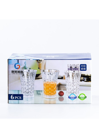 Стаканы стеклянные набор из 6 штук по 380 мл прозрачные HP4160 TS Kitchen (369654274)