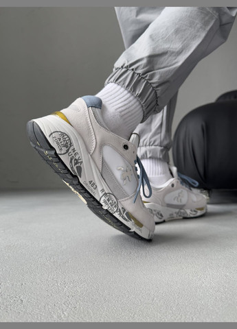 Серые демисезонные кроссовки мужские premiata uomo mase grey white | премиата серые No Brand