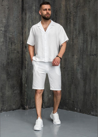 Белый летний костюм весна/лето легкая дышащая натуральная ткань No Brand