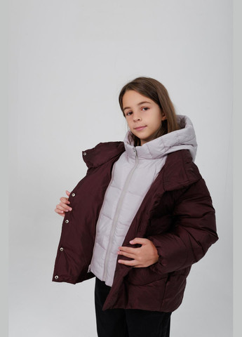 Комбинированная демисезонная куртка бургуни Cvetkov Анабель