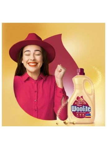 Гель для прання Для кольорових тканин З кератином 2.7 л (5900627090475) Woolite (396888740)
