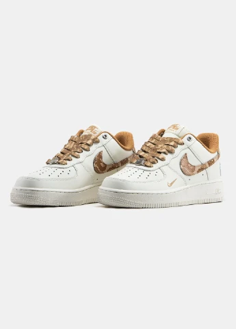 Білі кросівки чоловічі nike air force air force 1 x bape white brown | найк аір форс 1 білі коричневі демісезон No Brand